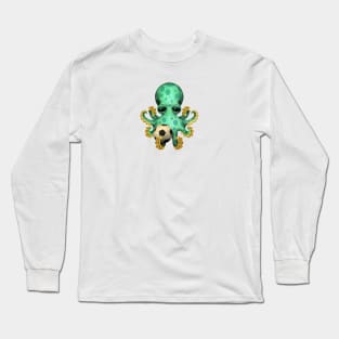 Cute Baby Octopus With Football Soccer Ball Long Sleeve T-Shirt